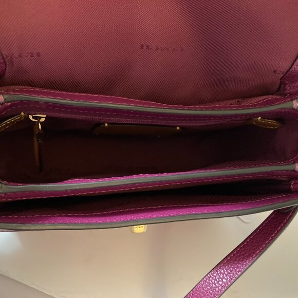 COACH Cassie 19 Crossbody Bag Deep Plum Leather - Picture 7 of 8